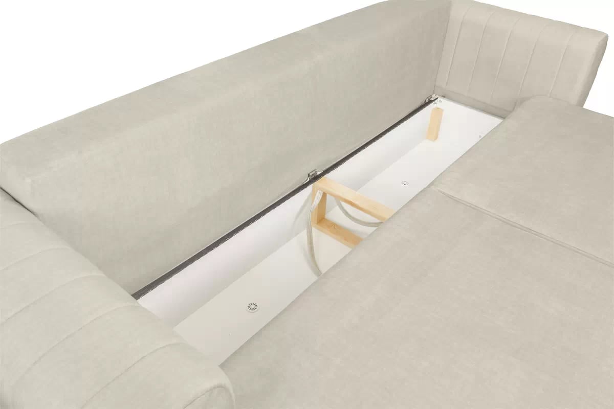 Rozkladacia pohovka Luzano - krémový velúr Vogue 1 Pohovka s funkciou spania Luzano - Krémový zamat Vogue 1
