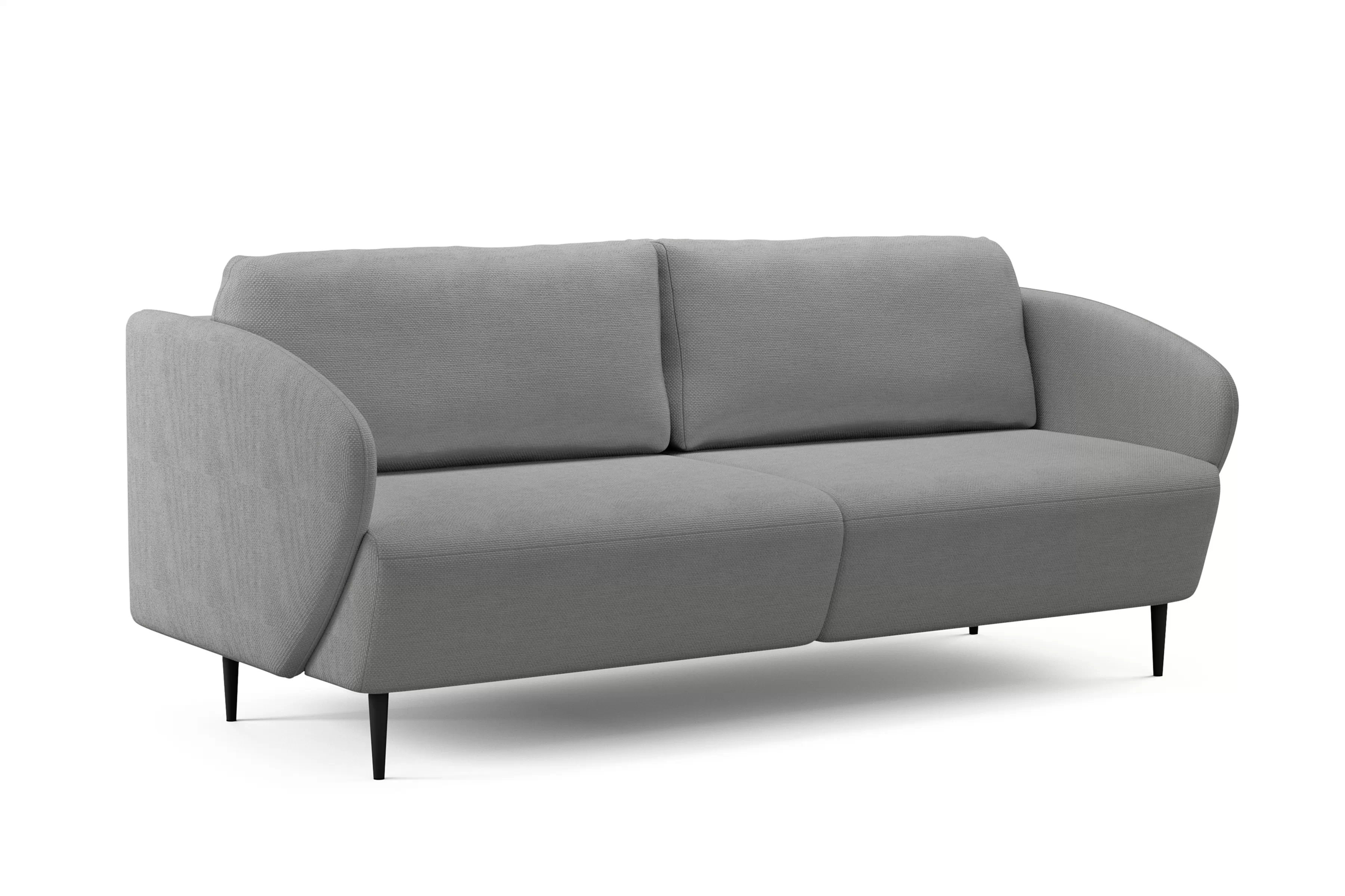 Rozkladacia pohovka Naolia - popolavá pletená látka Magni 206.12 / čierne nožičky - Limitovaná ponuka Pohovka s funkciou spánku Naolia - popielata plecionka Magni 206.12 / čierny nozki - Limitowana ponuka