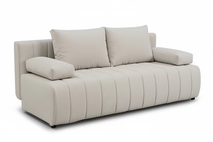 Rozkladacia pohovka s úložným priestorom Neli s funkciou spania - béžový plyš Pretty 03