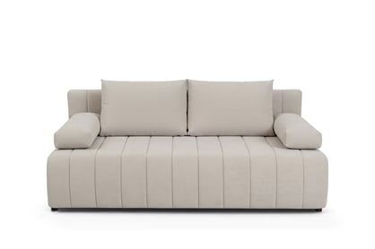 Rozkladacia pohovka s úložným priestorom Neli s funkciou spania - béžový plyš Pretty 03 Pohovka s funkciou spánku Neli rozkladana S vnútorným úložným priestorom- béžový plusz Pretty 03