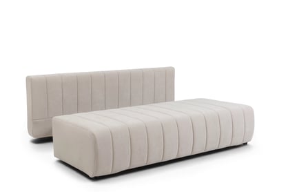 Rozkladacia pohovka s úložným priestorom Neli s funkciou spania - béžový plyš Pretty 03 Pohovka s funkciou spánku Neli rozkladana S vnútorným úložným priestorom- béžový plusz Pretty 03