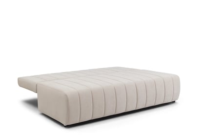 Rozkladacia pohovka s úložným priestorom Neli s funkciou spania - béžový plyš Pretty 03 Pohovka s funkciou spánku Neli rozkladana S vnútorným úložným priestorom- béžový plusz Pretty 03