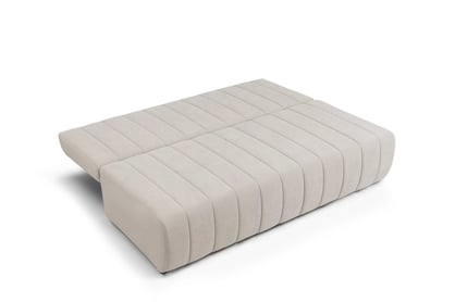 Rozkladacia pohovka s úložným priestorom Neli s funkciou spania - béžový plyš Pretty 03 Pohovka s funkciou spánku Neli rozkladana S vnútorným úložným priestorom- béžový plusz Pretty 03