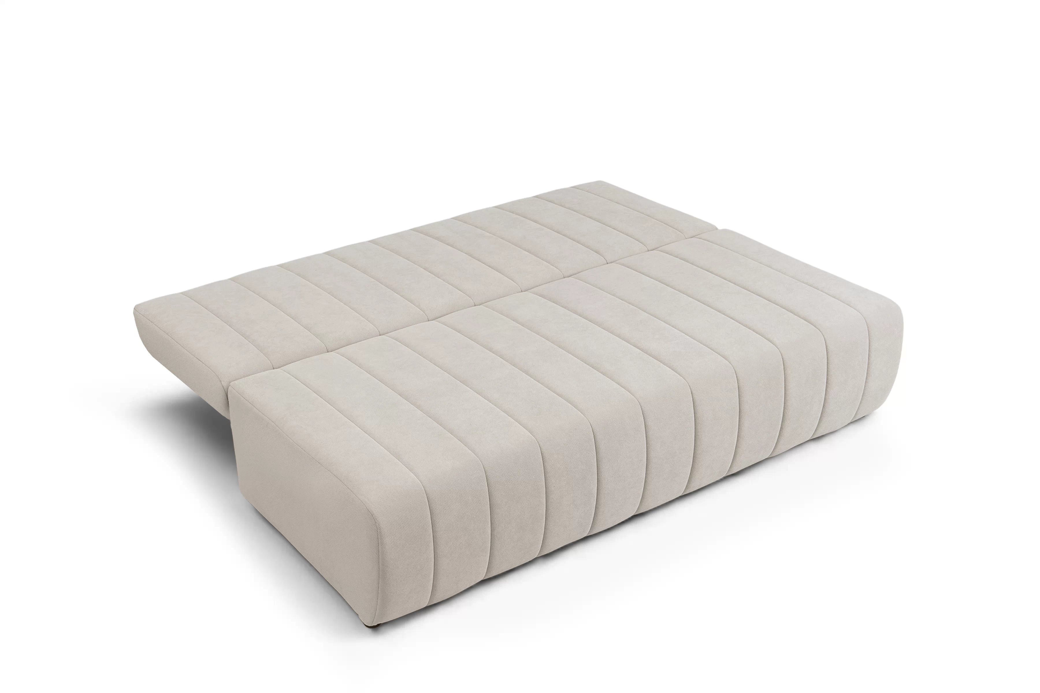 Rozkládací pohovka s úložným prostorem Neli s funkcí spaní - béžový plyš Pretty 03 Pohovka rozkládací Neli rozkladana s úložným prostorem- béžová plusz Pretty 03