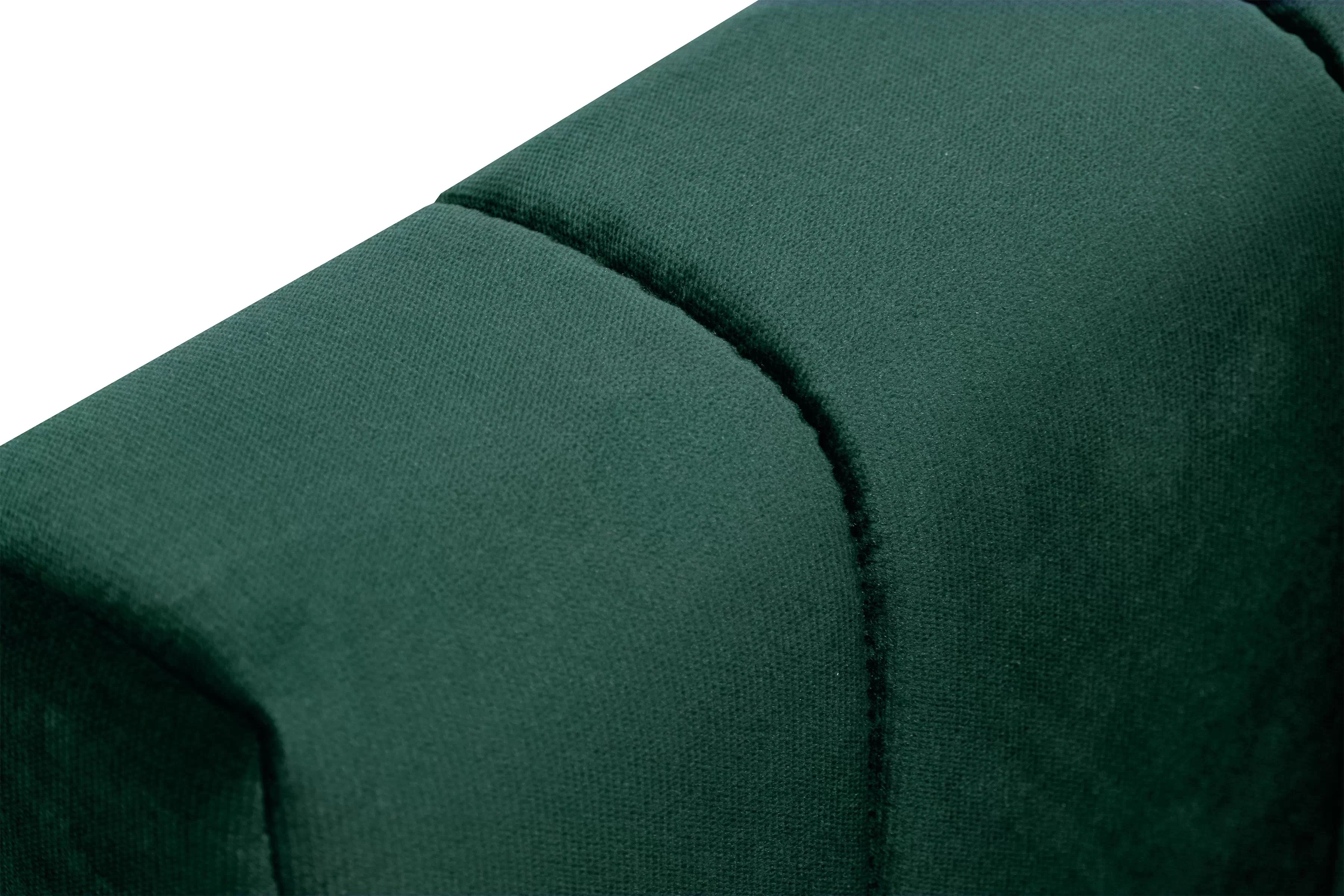 Rozkládací pohovka Neli s úložným prostorem - tmavě zelená Kronos 19 Pohovka rozkládací Neli rozkladana s úložným prostorem- tmavá zelená samet Kronos 19