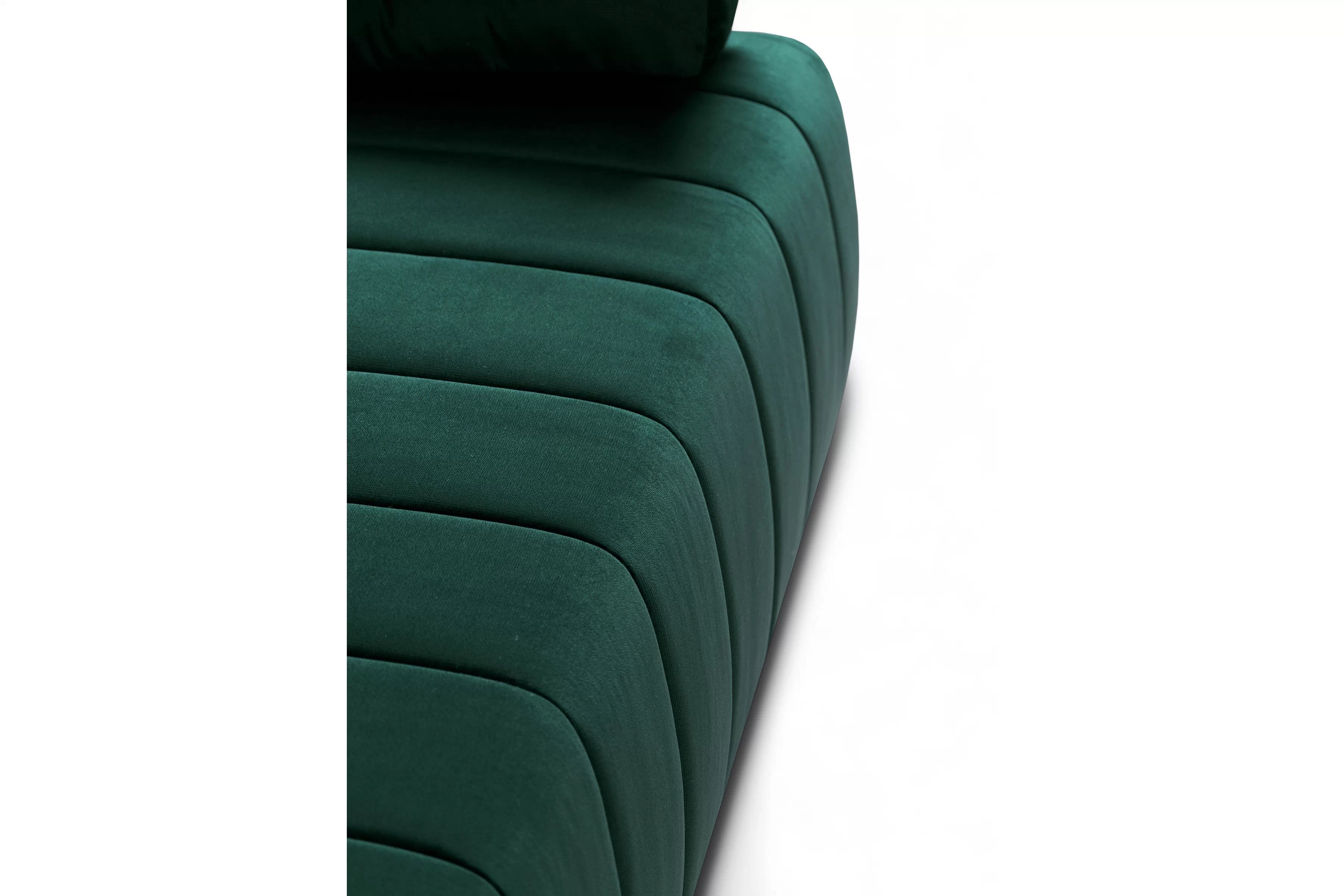 Rozkládací pohovka Neli s úložným prostorem - tmavě zelená Kronos 19 Pohovka rozkládací Neli rozkladana s úložným prostorem- tmavá zelená samet Kronos 19