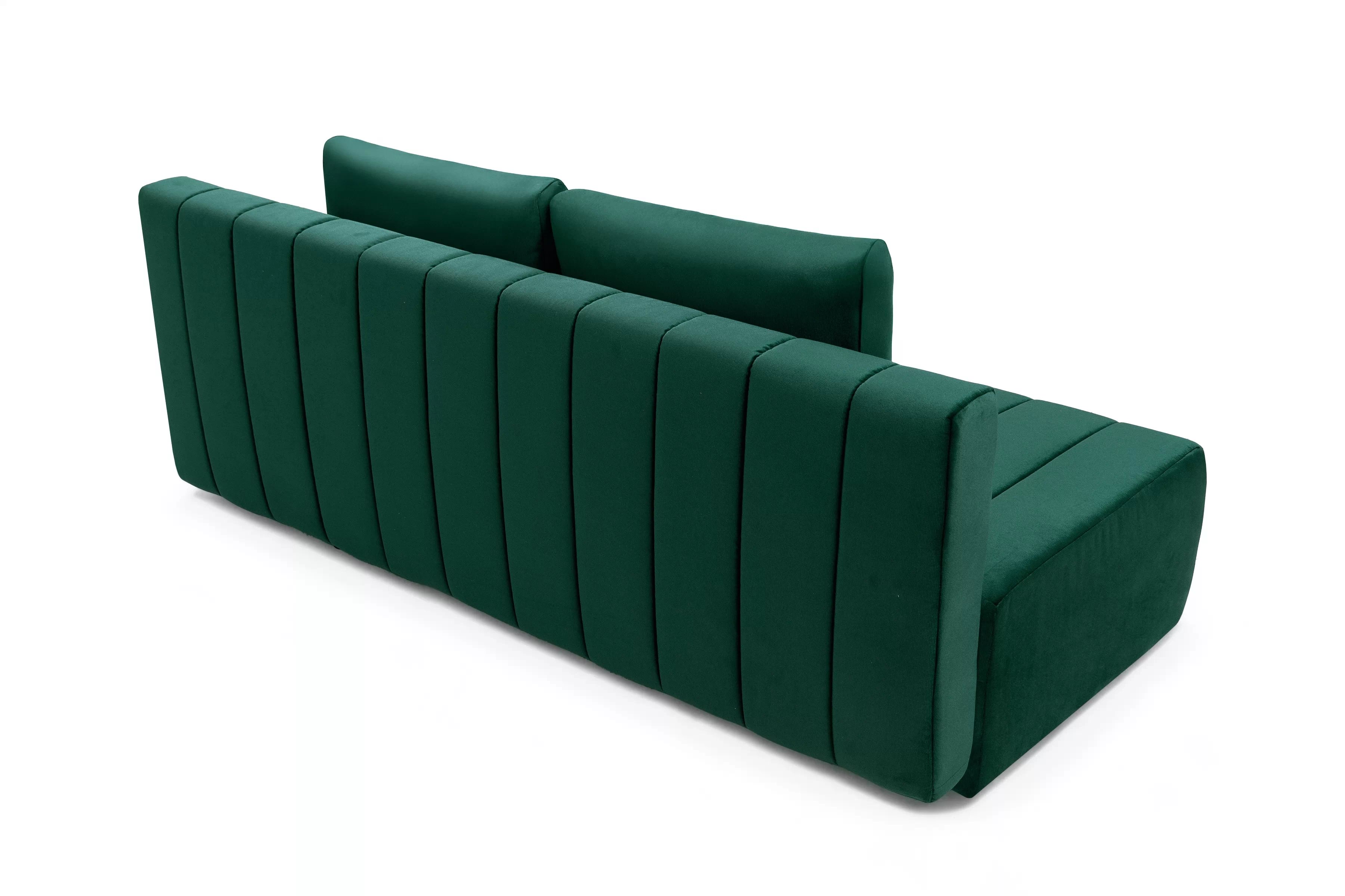 Rozkládací pohovka Neli s úložným prostorem - tmavě zelená Kronos 19 Pohovka rozkládací Neli rozkladana s úložným prostorem- tmavá zelená samet Kronos 19