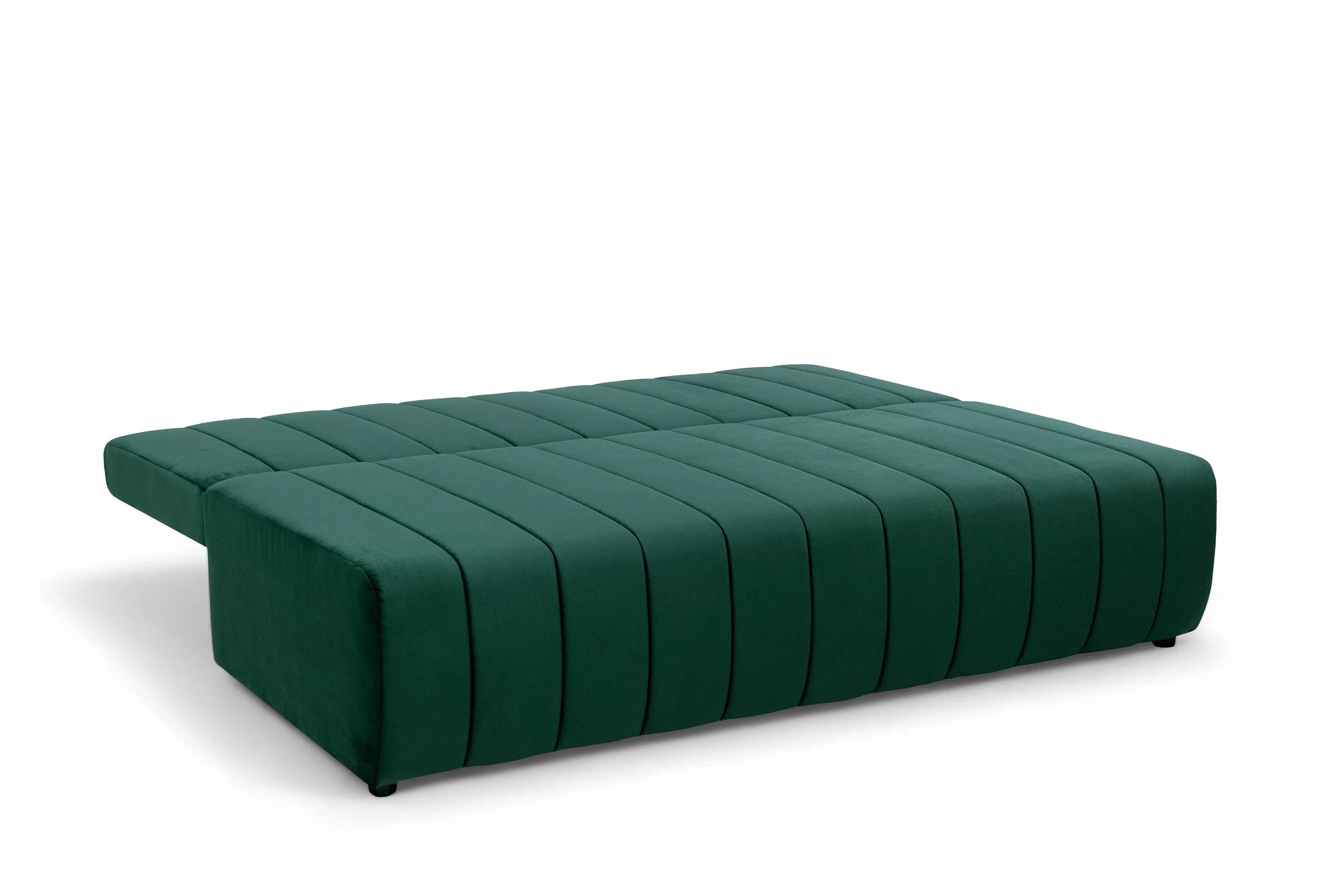 Rozkládací pohovka Neli s úložným prostorem - tmavě zelená Kronos 19 Pohovka rozkládací Neli rozkladana s úložným prostorem- tmavá zelená samet Kronos 19