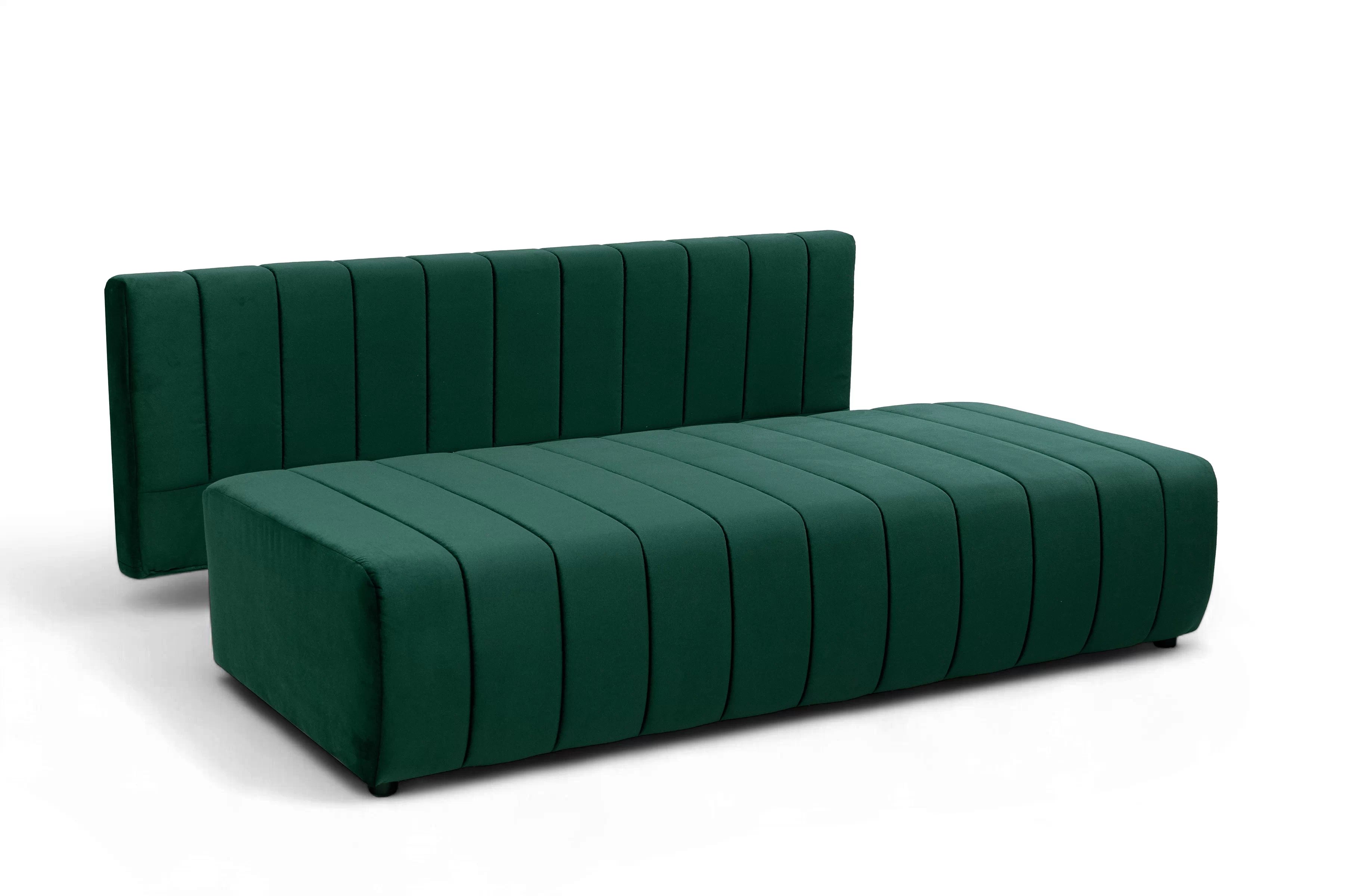 Rozkládací pohovka Neli s úložným prostorem - tmavě zelená Kronos 19 Pohovka rozkládací Neli rozkladana s úložným prostorem- tmavá zelená samet Kronos 19