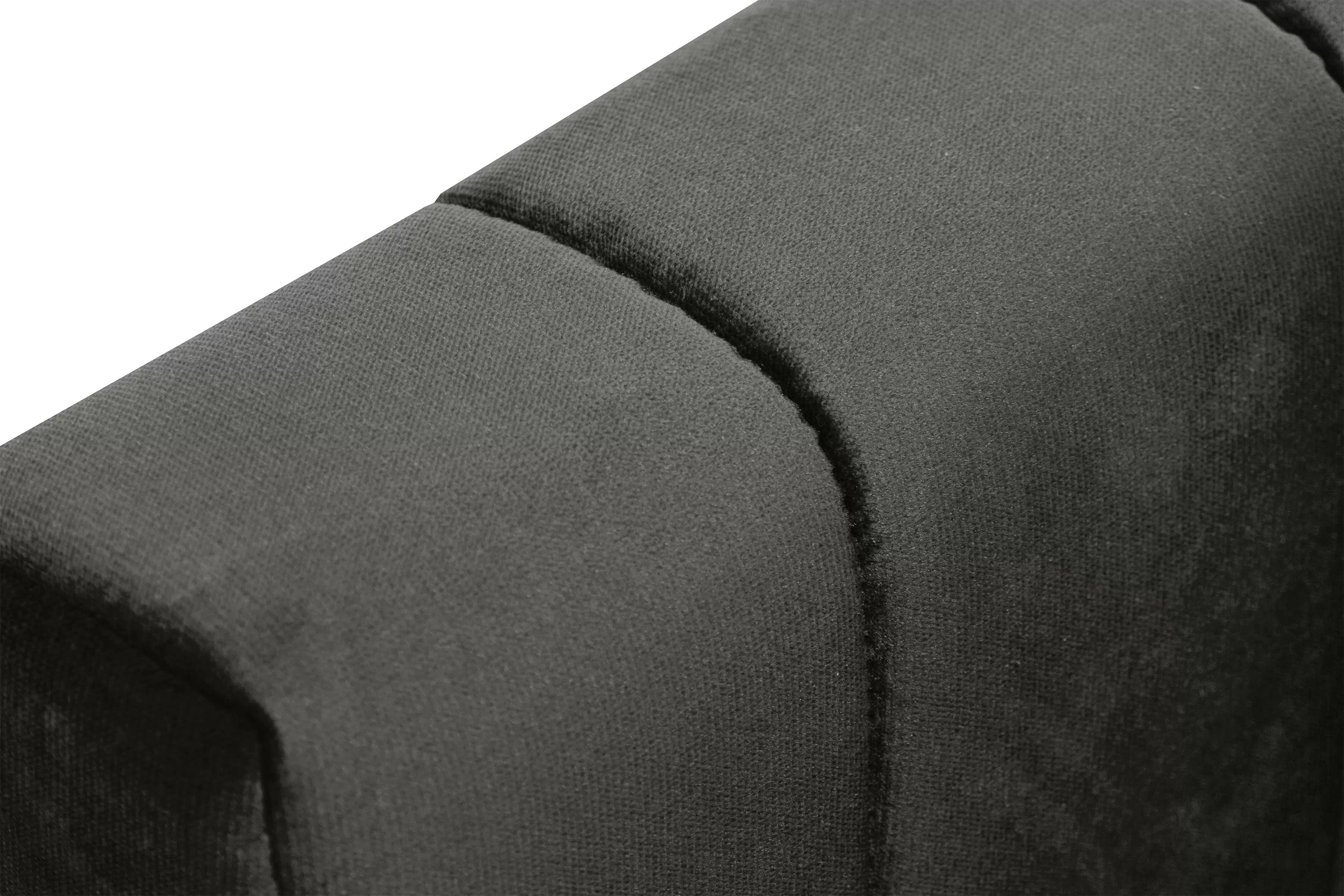 Rozkládací pohovka Neli s úložným prostorem - tmavě šedá Kronos 34 Pohovka rozkládací Neli rozkladana s úložným prostorem- tmavě šedá samet Kronos 34