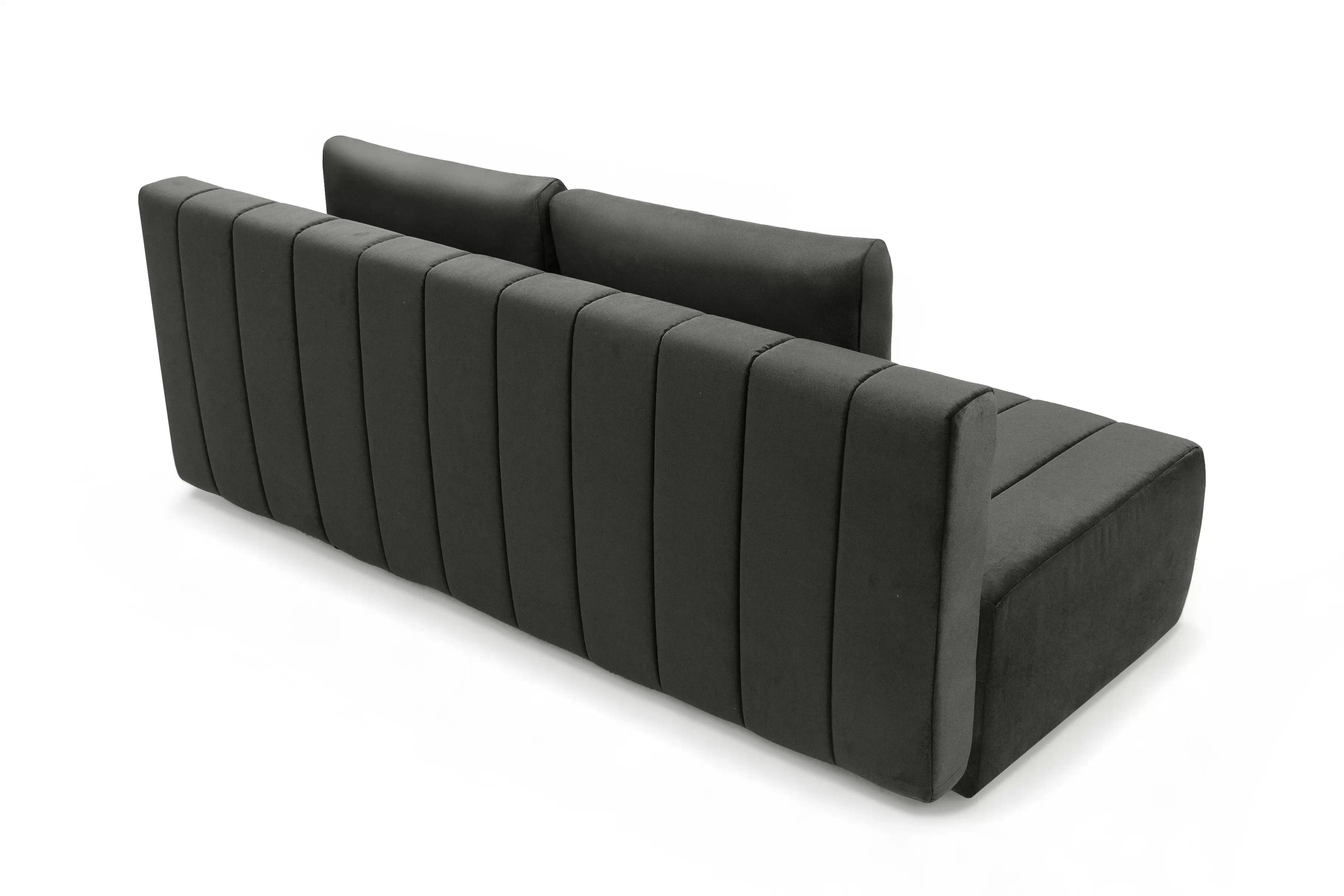 Rozkládací pohovka Neli s úložným prostorem - tmavě šedá Kronos 34 Pohovka rozkládací Neli rozkladana s úložným prostorem- tmavě šedá samet Kronos 34