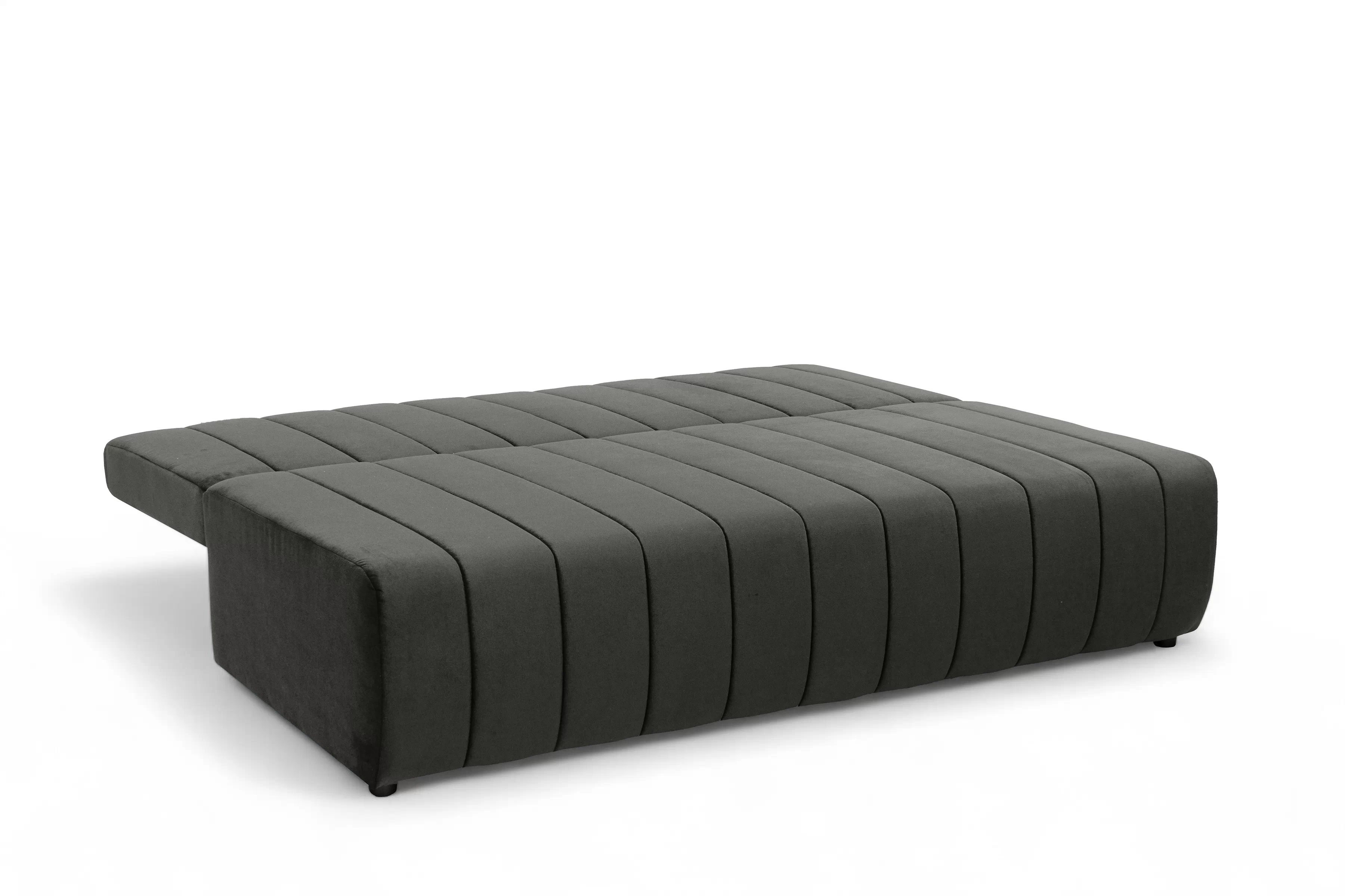 Rozkládací pohovka Neli s úložným prostorem - tmavě šedá Kronos 34 Pohovka rozkládací Neli rozkladana s úložným prostorem- tmavě šedá samet Kronos 34