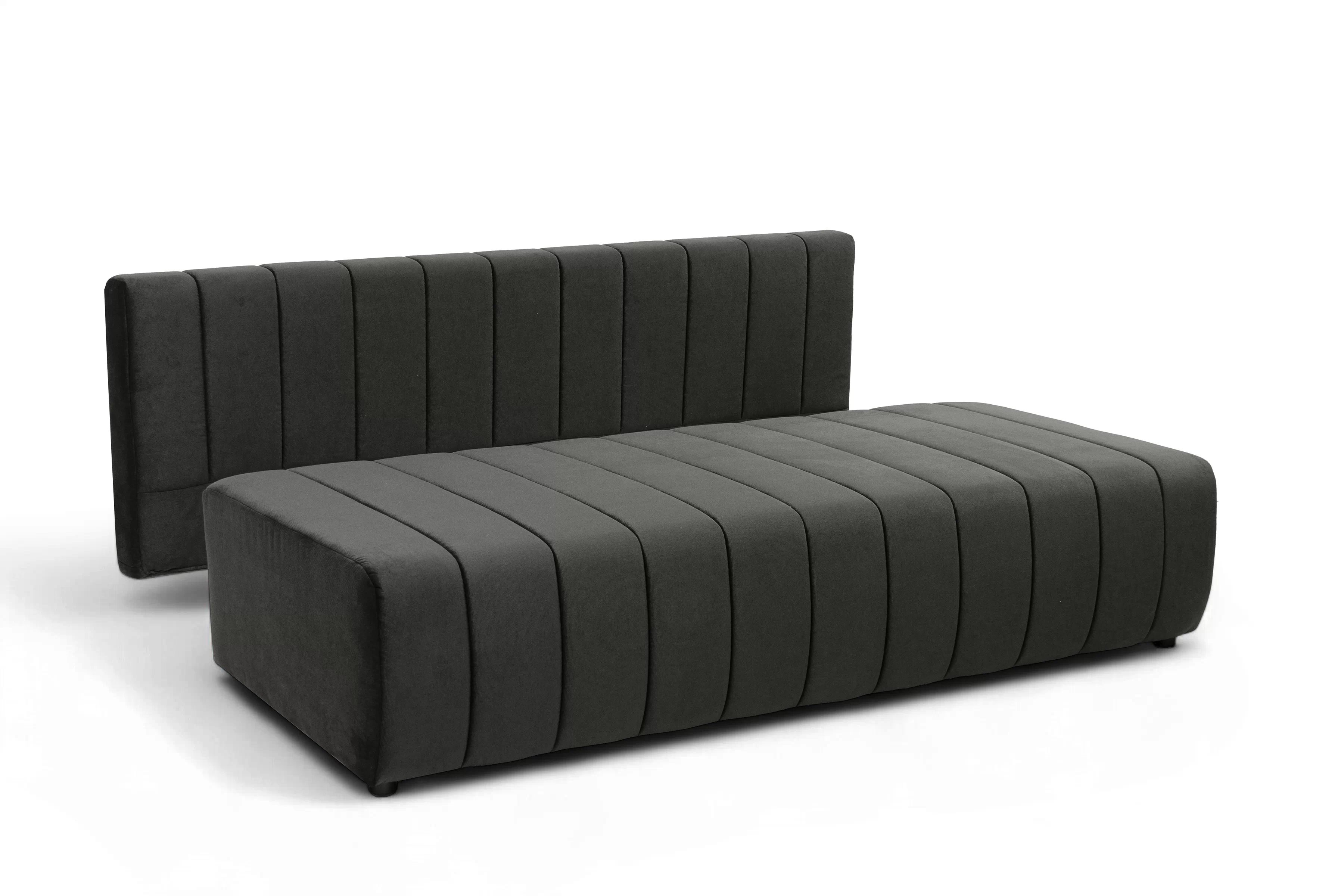 Rozkládací pohovka Neli s úložným prostorem - tmavě šedá Kronos 34 Pohovka rozkládací Neli rozkladana s úložným prostorem- tmavě šedá samet Kronos 34