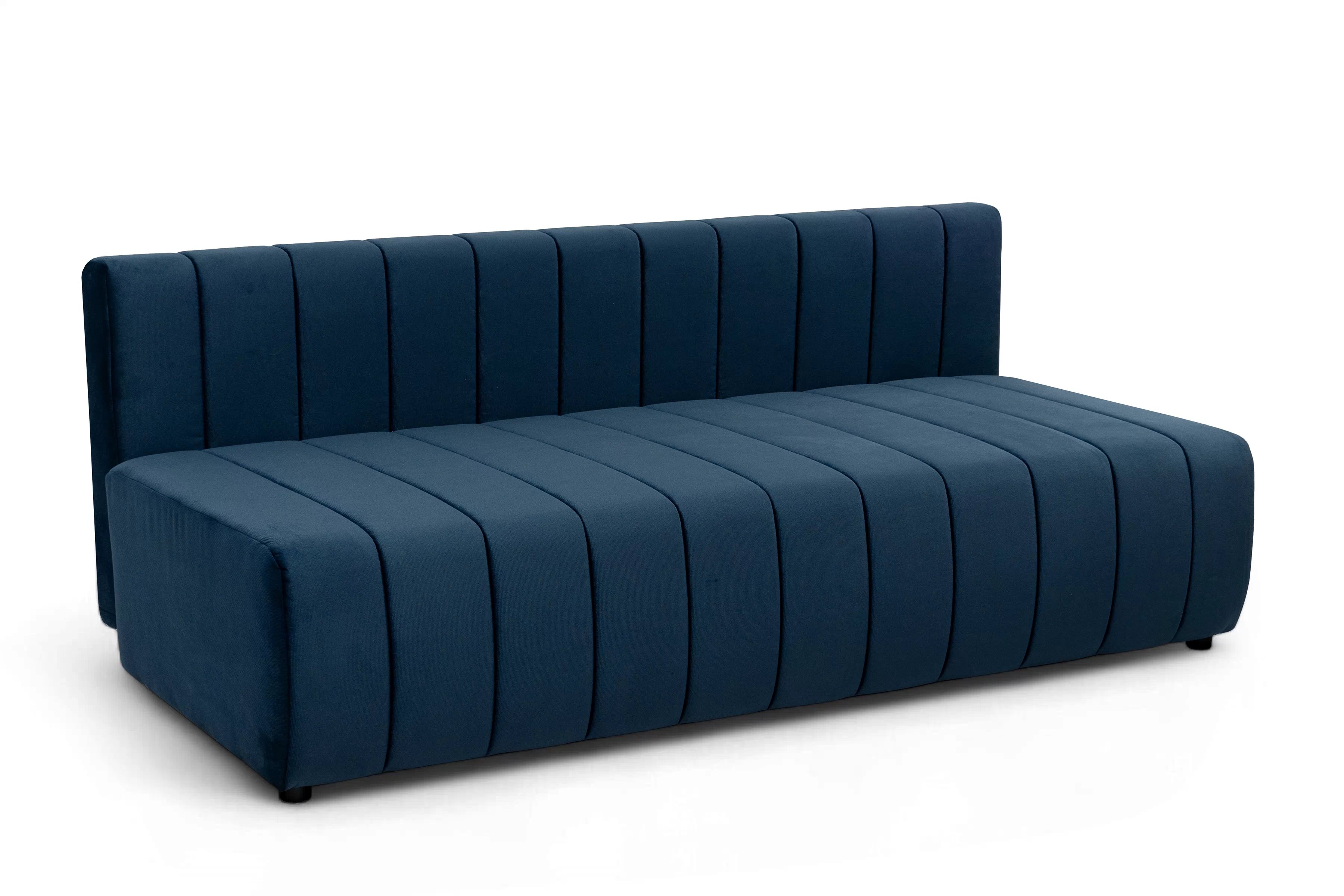 Rozkládací pohovka Neli s úložným prostorem - tmavě modrá Kronos 9 Pohovka rozkládací Neli rozkladana s úložným prostorem- tmavě modrá samet Kronos 9