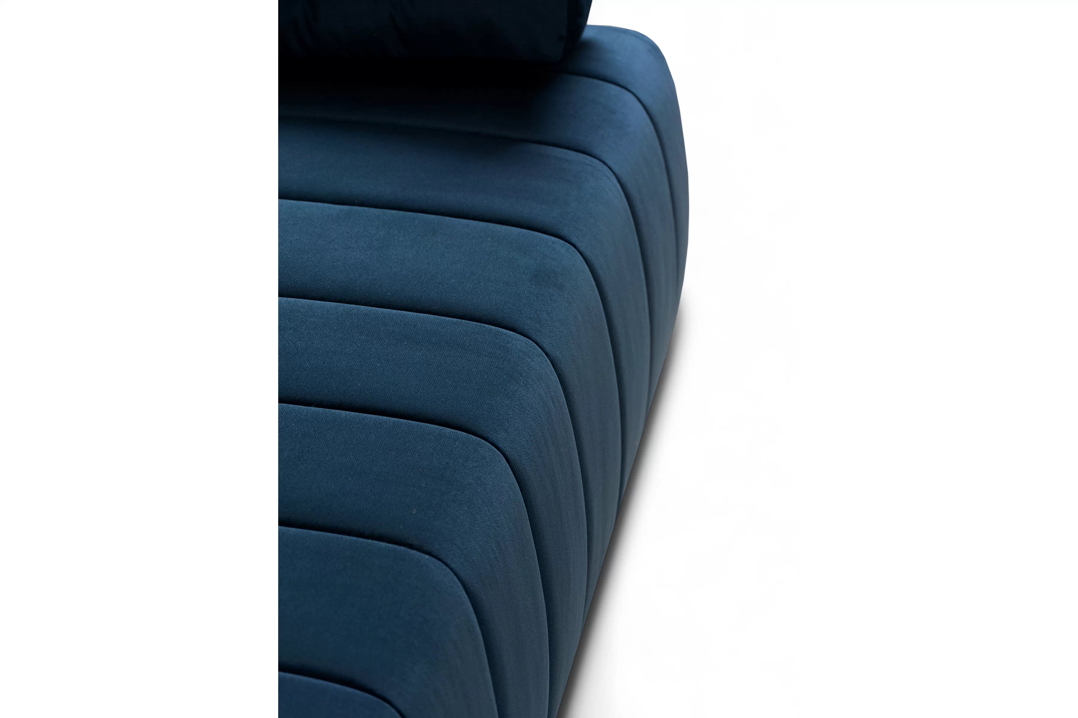 Rozkládací pohovka Neli s úložným prostorem - tmavě modrá Kronos 9 Pohovka rozkládací Neli rozkladana s úložným prostorem- tmavě modrá samet Kronos 9