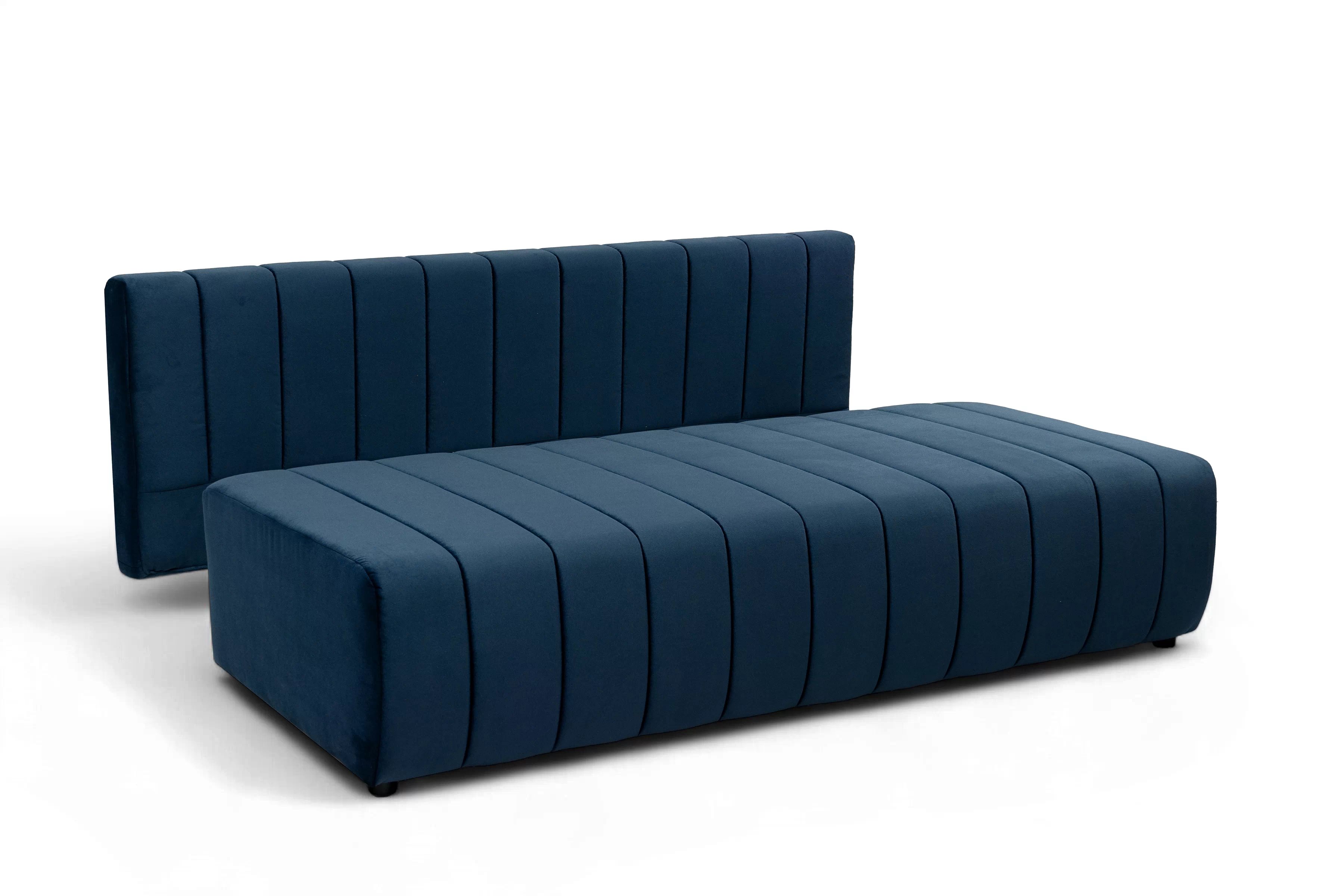 Rozkládací pohovka Neli s úložným prostorem - tmavě modrá Kronos 9 Pohovka rozkládací Neli rozkladana s úložným prostorem- tmavě modrá samet Kronos 9