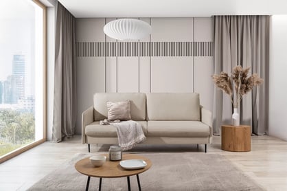 Rozkladacia pohovka Taila s funkciou spania - béžová pletená látka Storm 06 / čierne nohy Pohovka s funkciou spánku Taila - Béžová plecionka Storm 06 / čierny nožičky