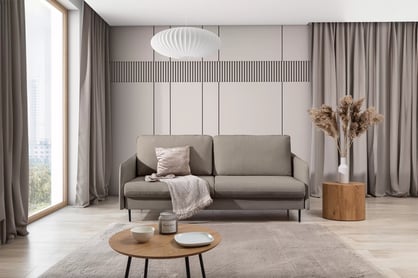 Pohovka s funkciou spánku Taila - Rosario 461 Pohovka s funkciou spánku Taila - ciemnobezowa plecionka Rosario 461 / čierny nožičky