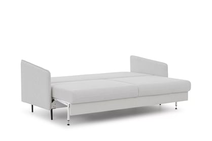 Rozkladacia pohovka Taila - svetlosivá tkanina Gemma 01 - čierne nohy Pohovka s funkciou spánku Taila - jasnoszara plecionka Gemma 01 / čierny nožičky