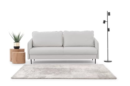 Rozkladacia pohovka Taila - svetlosivá tkanina Gemma 01 - čierne nohy Pohovka s funkciou spánku Taila - jasnoszara plecionka Gemma 01 / čierny nožičky