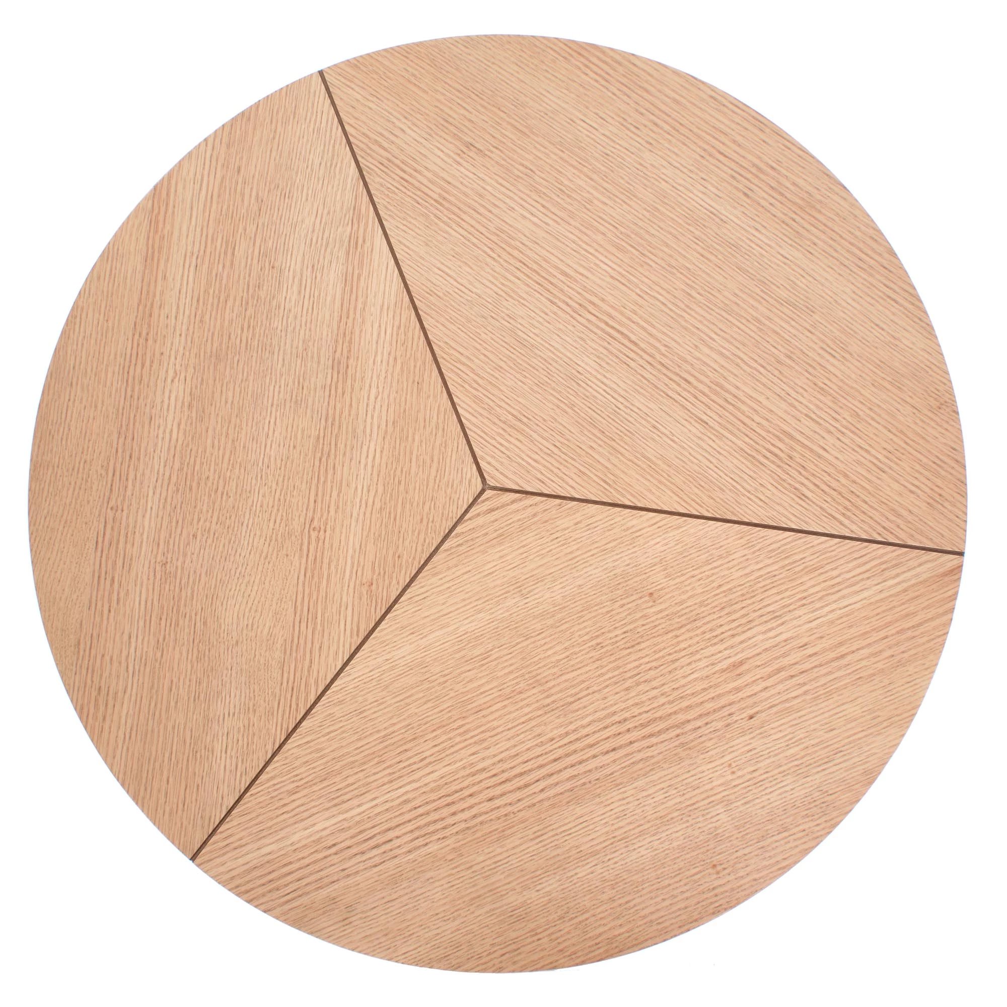 Okrúhly konferenčný stolík Diara s kovovými nohami 80 cm - dub prírodný / čierny karida Konferenčný stolík Dub prírodné/Čierny