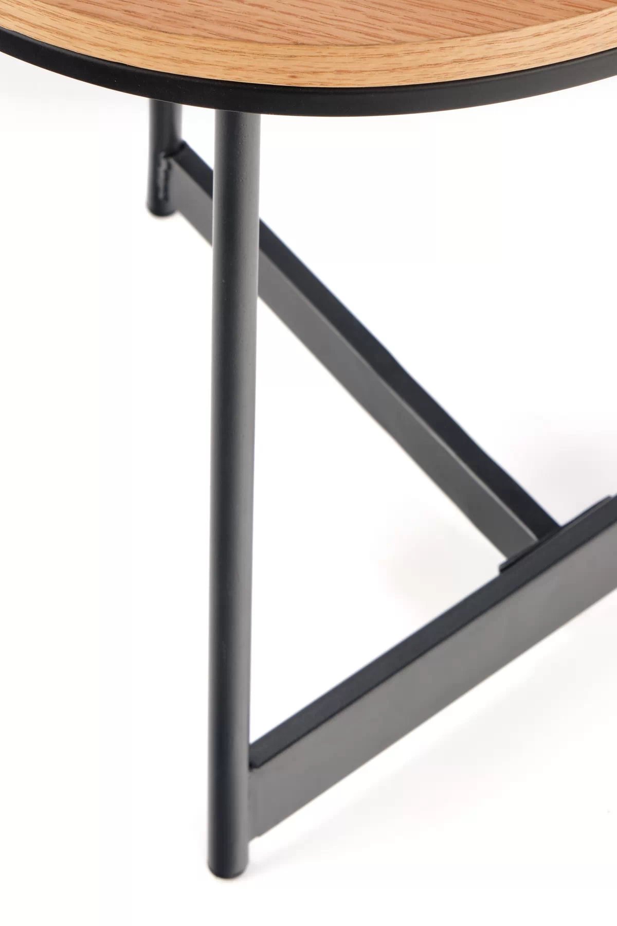 Okrúhly konferenčný stolík Diara S s kovovými nohami 45 cm - dub prírodný / čierny karida-s Konferenčný Stolík Dub prírodné/Čierny