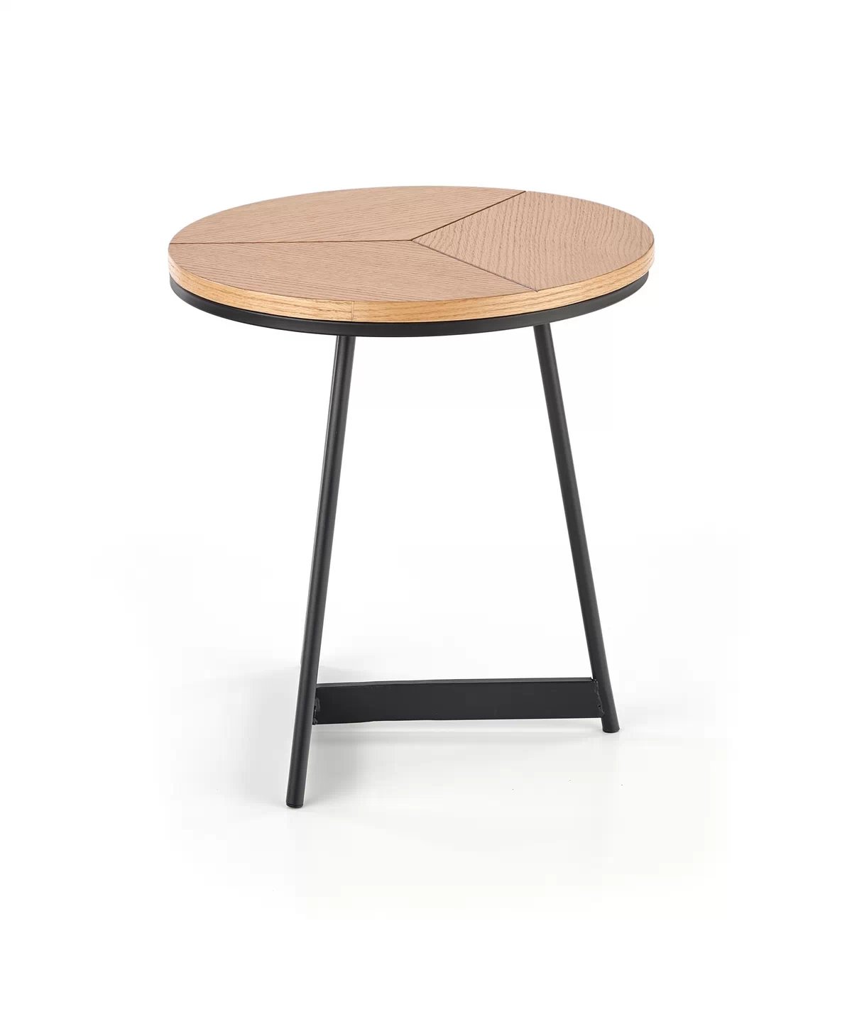 Okrúhly konferenčný stolík Diara S s kovovými nohami 45 cm - dub prírodný / čierny karida-s Konferenčný Stolík Dub prírodné/Čierny