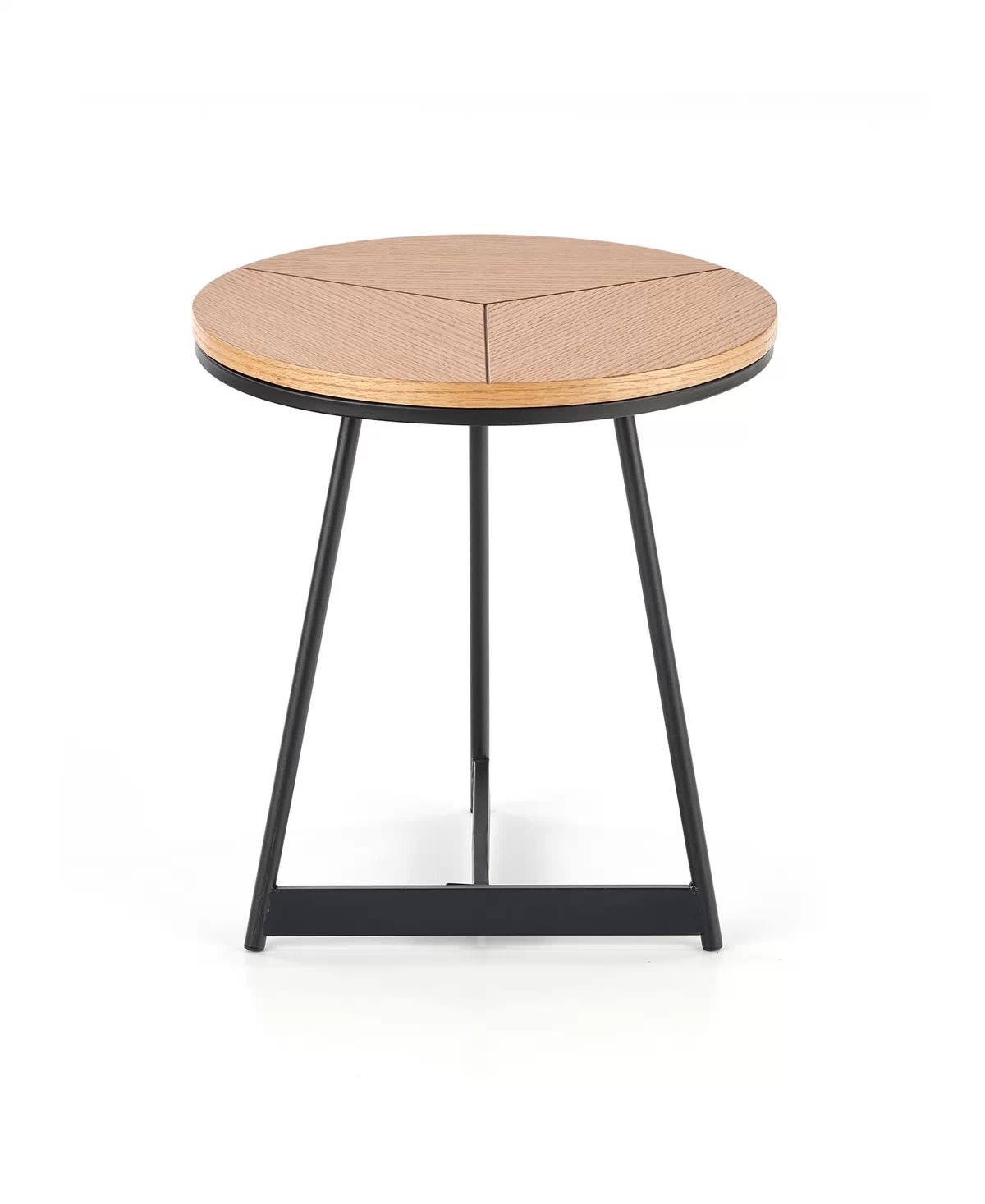 Okrúhly konferenčný stolík Diara S s kovovými nohami 45 cm - dub prírodný / čierny karida-s Konferenčný Stolík Dub prírodné/Čierny