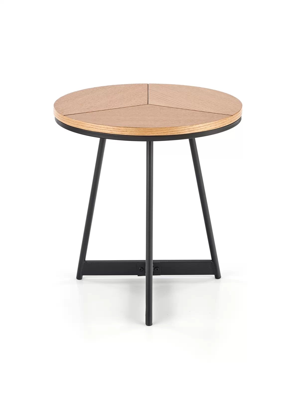 Okrúhly konferenčný stolík Diara S s kovovými nohami 45 cm - dub prírodný / čierny karida-s Konferenčný Stolík Dub prírodné/Čierny