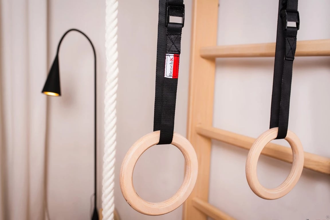 Příslušenství BenchK A204 - přírodní dřevo gymnastická kolečka na pásu