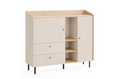 Komoda Fiorenza 125 cm s šuplíky - béžový písek / olejovaný dub