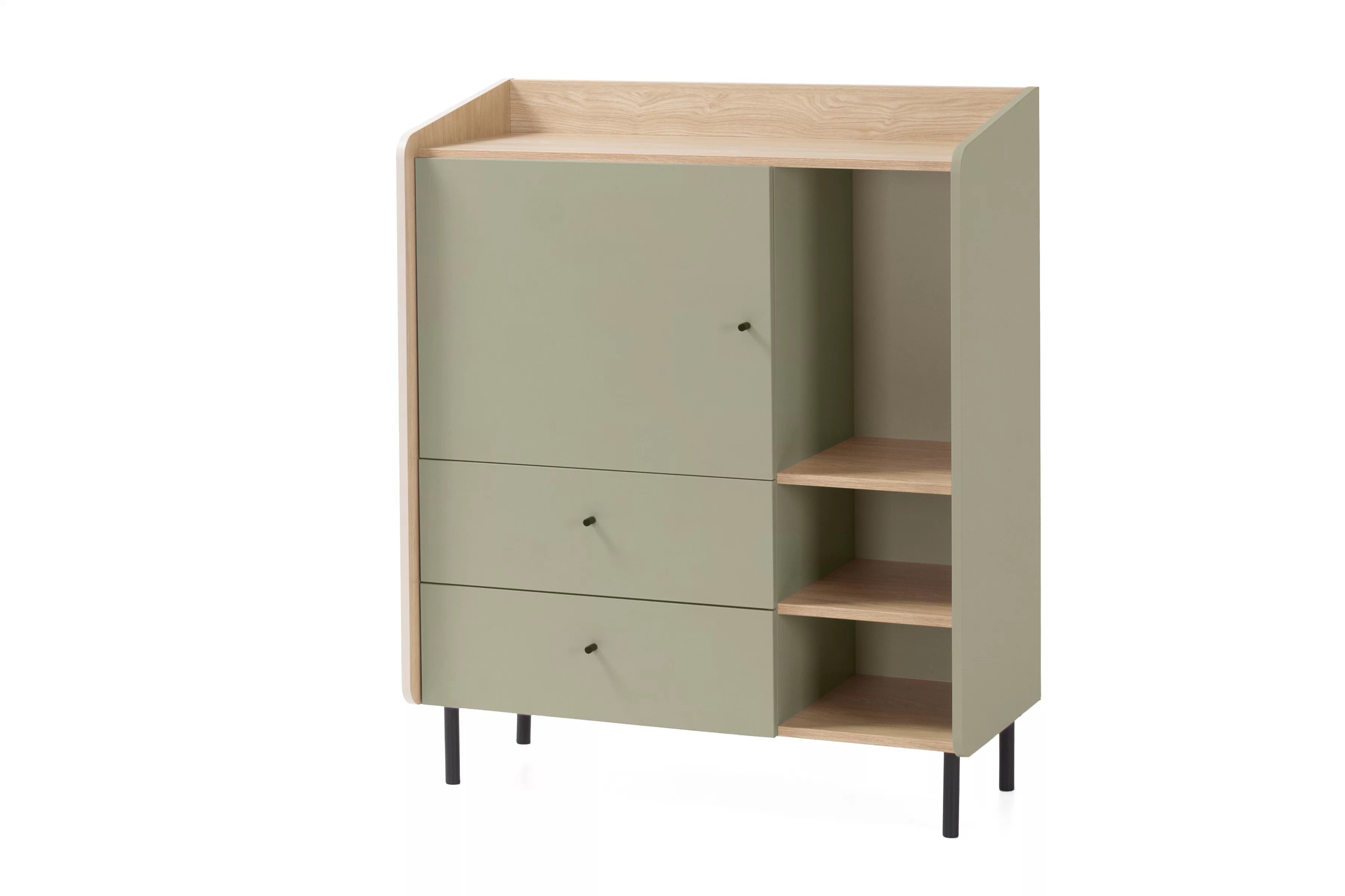 Komoda Alessio 95 cm - eukalyptus / dub baltic dune Komoda Alessio 9 so zásuvkami 95 cm - eukaliptus / Dub olejowany