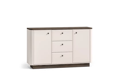 Komoda Amberto 138 cm so zásuvkami - kašmír / dub windmill dark