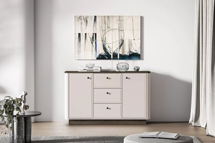 Komoda Amberto 138 cm so zásuvkami - kašmír / dub windmill dark Komoda Amberto 138 cm so zásuvkami - kašmír / Dub windmill dark