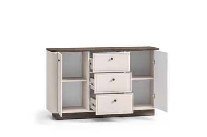 Komoda Amberto 138 cm so zásuvkami - kašmír / dub windmill dark Komoda Amberto 138 cm so zásuvkami - kašmír / Dub windmill dark