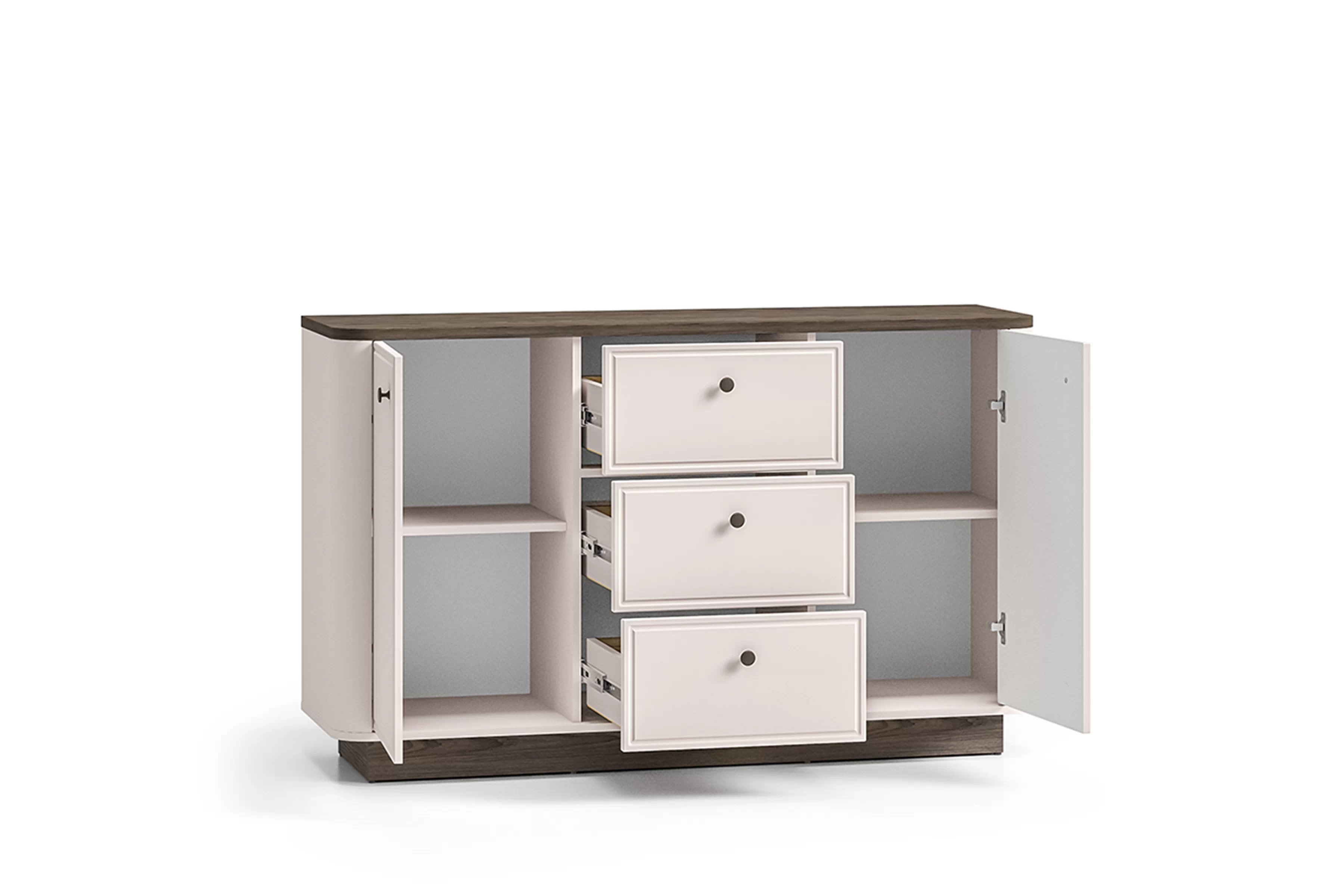 Komoda Amberto 138 cm so zásuvkami - kašmír / dub windmill dark Komoda Amberto 138 cm so zásuvkami - kašmír / Dub windmill dark