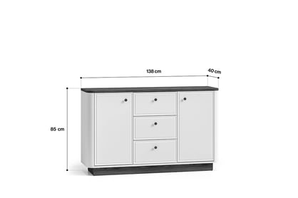 Komoda Amberto 138 cm so zásuvkami - kašmír / dub windmill dark Komoda Amberto 138 cm so zásuvkami - kašmír / Dub windmill dark