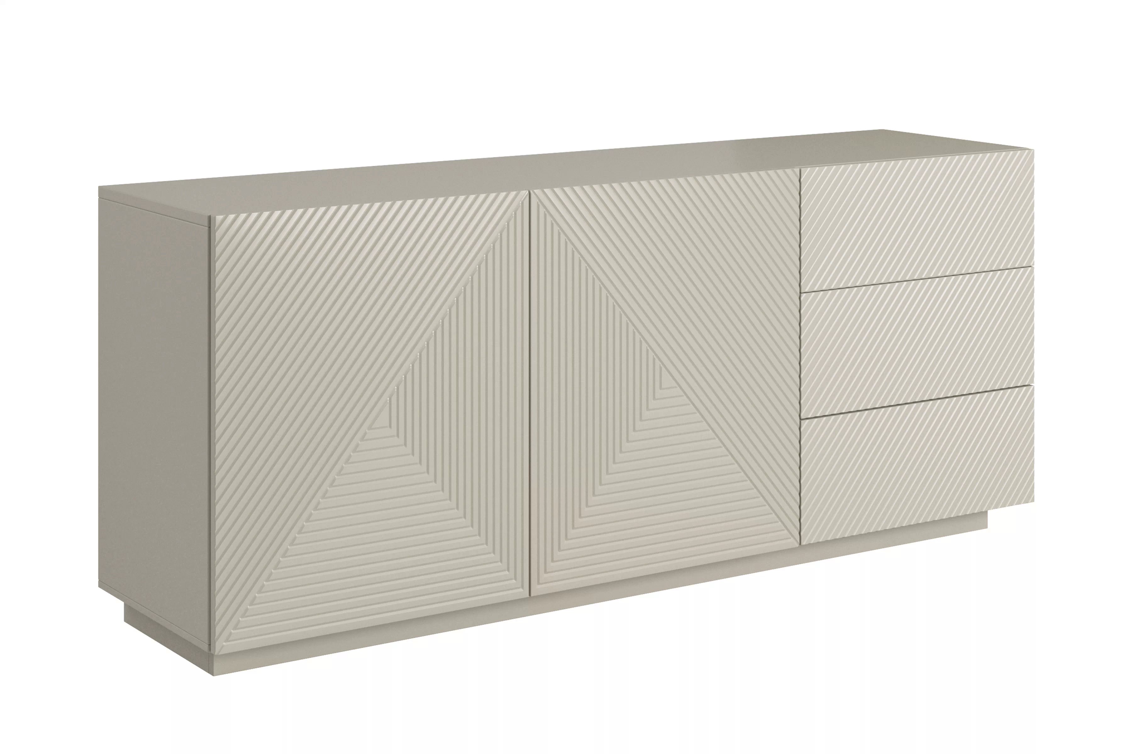 Dvojdverová komoda Asha 167 cm so zásuvkami - kasmír Komoda Asha 167 cm dvojdverová so zásuvkami - kašmír