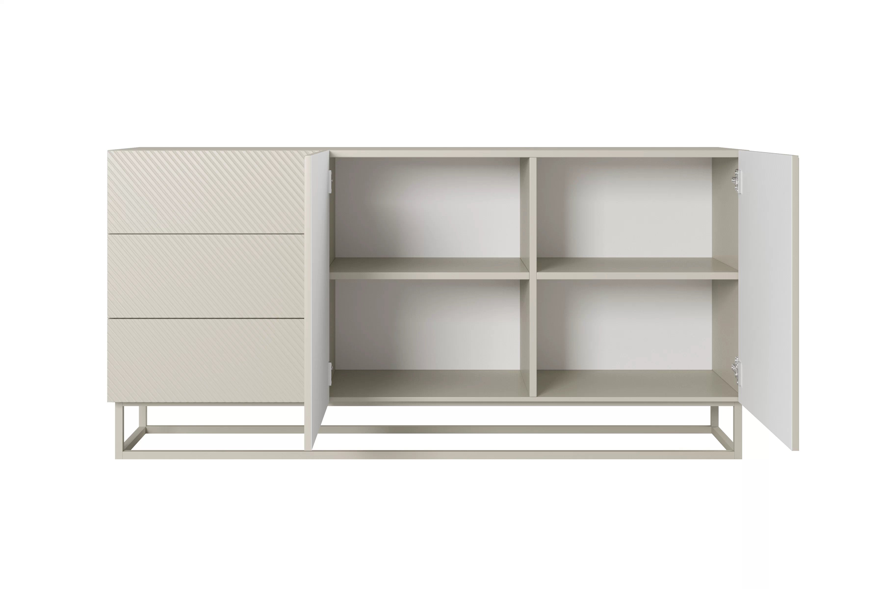 Komoda Asha 167 cm se zásuvkami - kašmír Komoda Asha 167 cm se zásuvkami i metalowymi, kaszmirowymi nogami  - kašmír