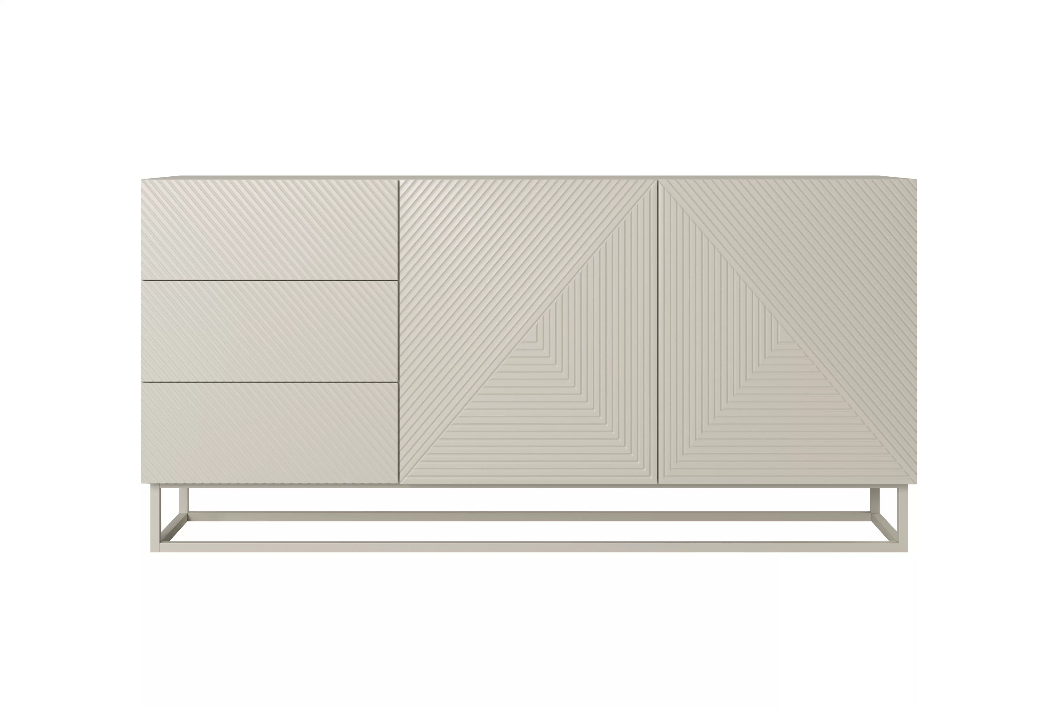 Komoda Asha 167 cm se zásuvkami - kašmír Komoda Asha 167 cm se zásuvkami i metalowymi, kaszmirowymi nogami  - kašmír