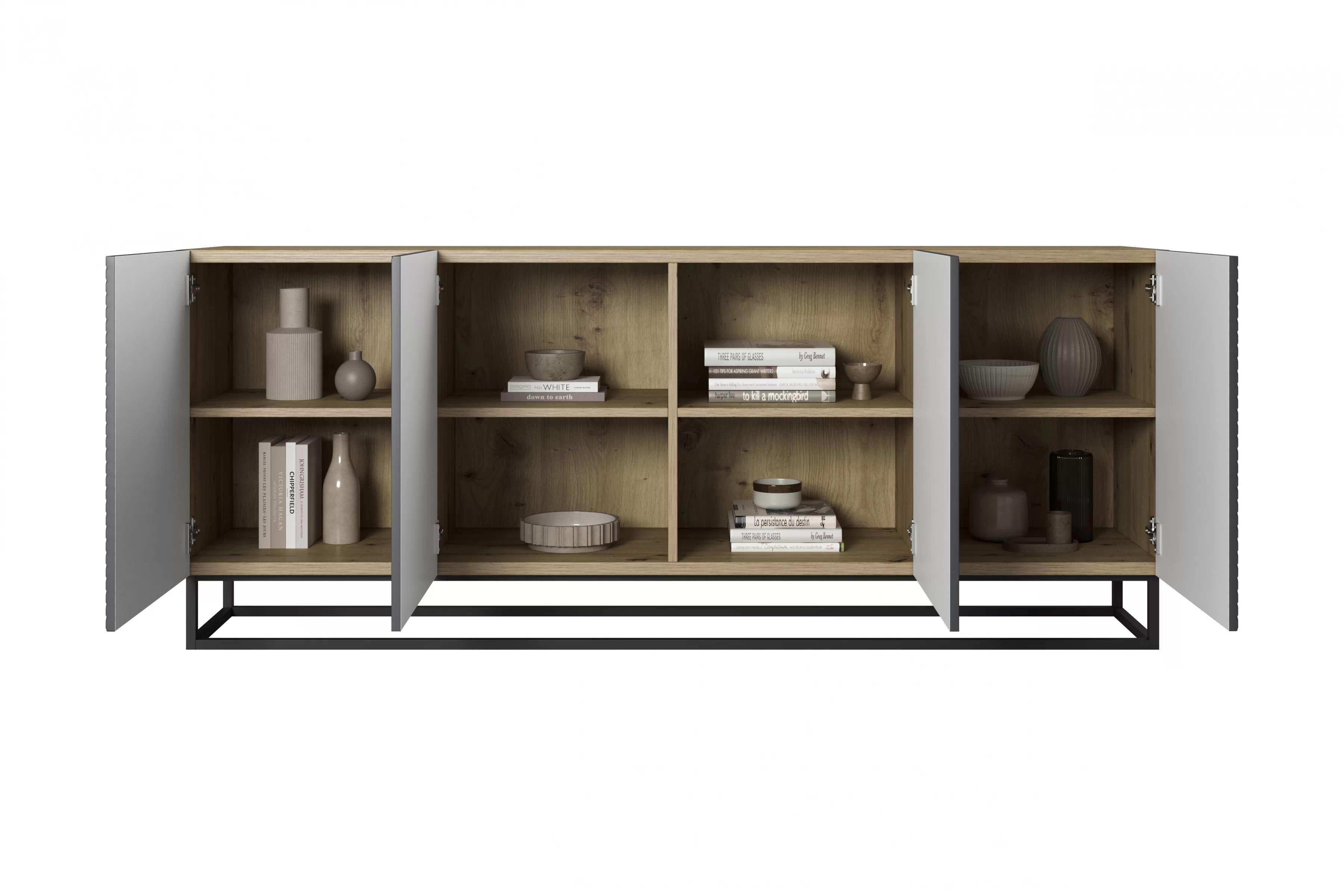 Komoda Asha 200 cm - artisan / matný rivier stone Komoda Asha 200 cm - artisan / rivier stone mat