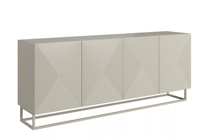 Kombinovaná komoda Asha 200 cm so štyrmi dverami - kasmír / kasmír podstavec Komoda Asha 200 cm štvordverová - kašmír / kašmír Rošt