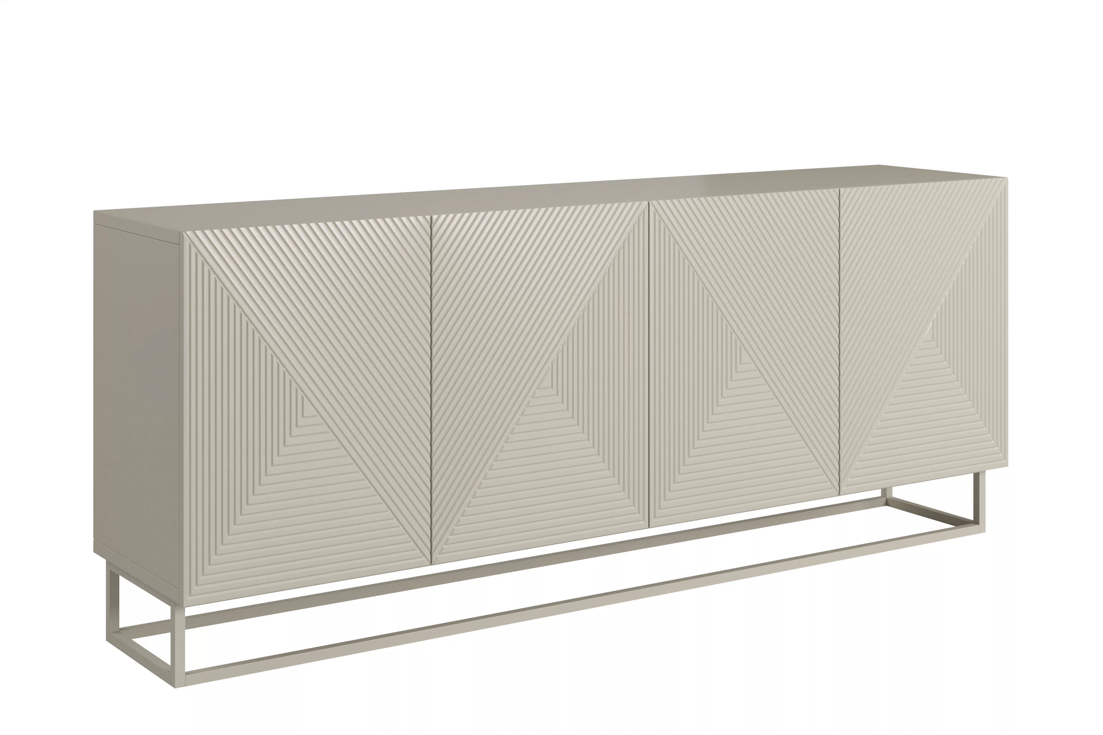 Kombinovaná komoda Asha 200 cm so štyrmi dverami - kasmír / kasmír podstavec Komoda Asha 200 cm štvordverová - kašmír / kašmír Rošt