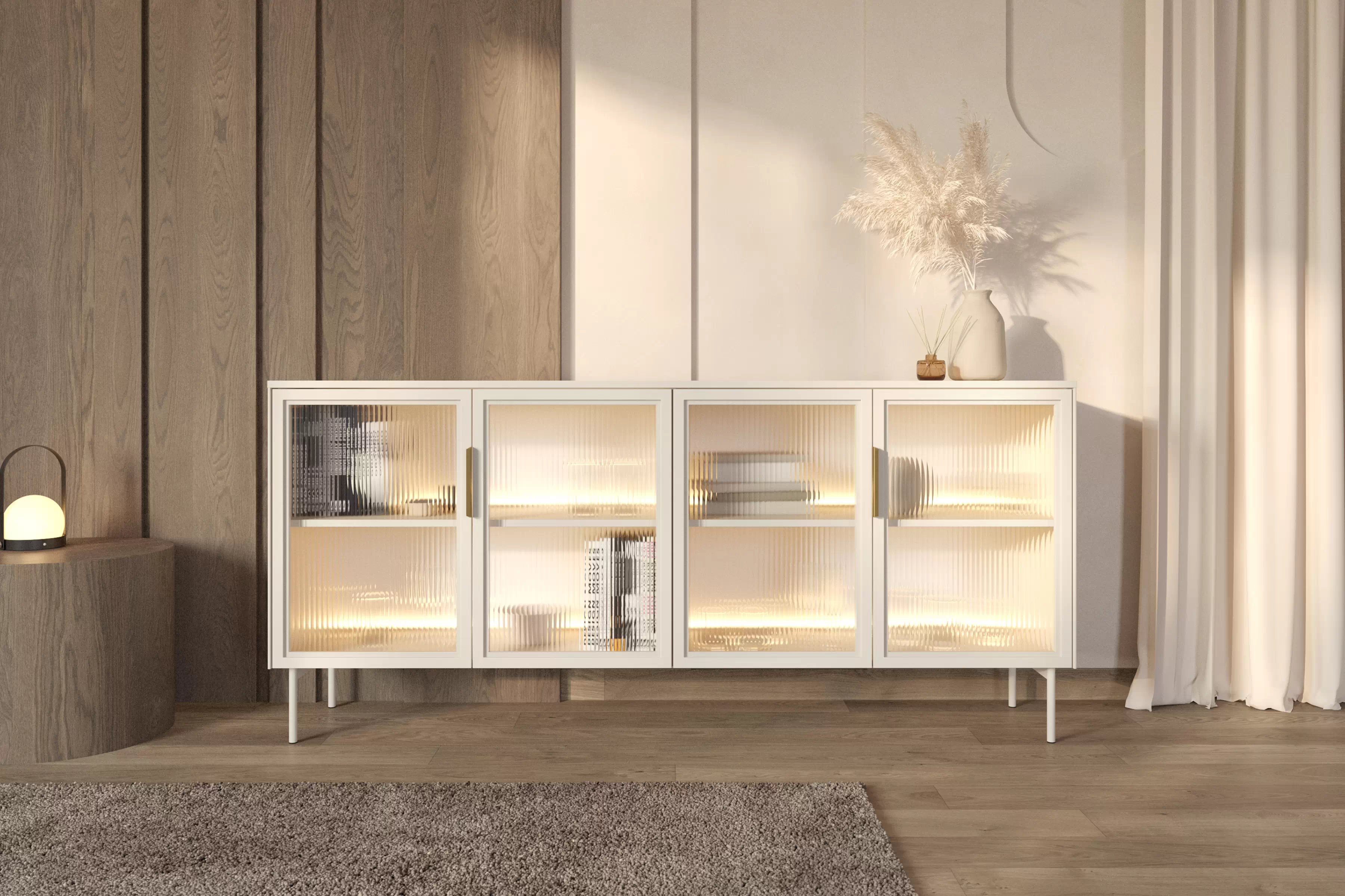 Komoda Auri 181 cm s osvětlením - kašmír Komoda Auri 181 cm s osvětlením - kašmír