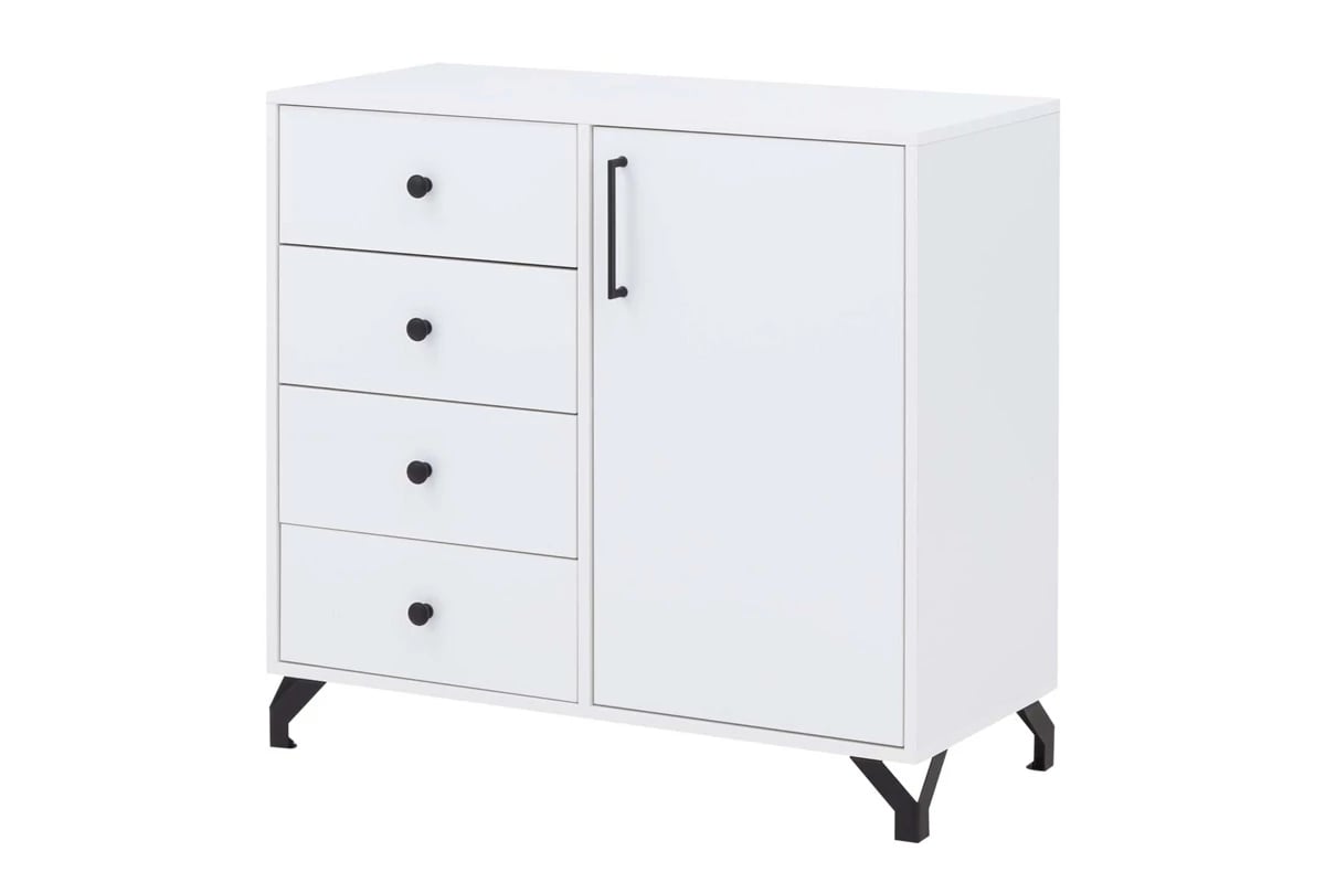 Komoda Bergen 90 cm so zásuvkami - biela Komoda Bergen 07