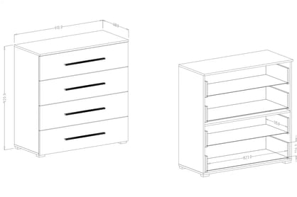 Komoda Beta 27 se zásuvkami 91 cm - dub mauvella / černá Komoda Beta 27 s zásuvkami 91 cm - Dub mauvella / Černý