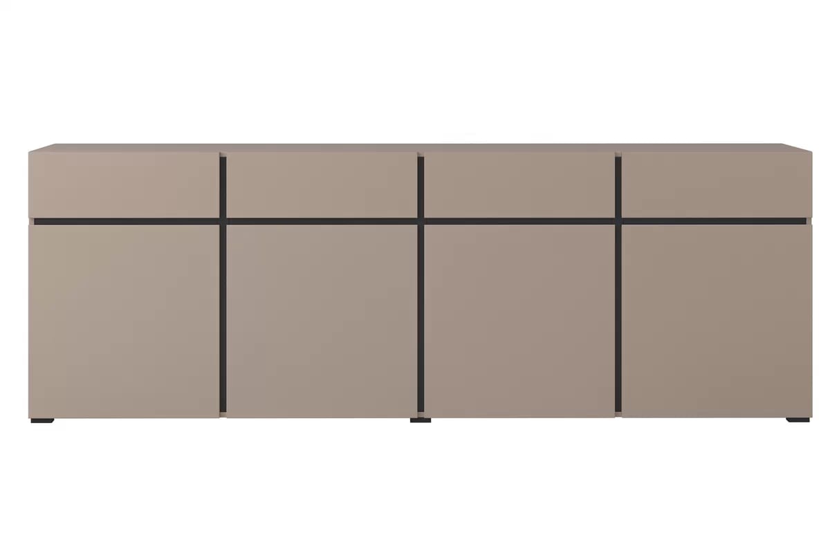 Komoda Cross 225 cm so 4 zásuvkami – congo / čierna Komoda Cross 25 so zásuvkami 225 cm - congo / Čierny