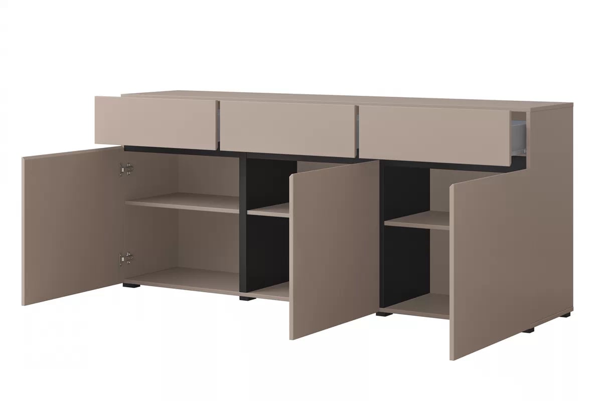 Komoda Cross 180 cm s 3 zásuvkami - congo / čierna Komoda Cross 43 so zásuvkami 180 cm - congo / Čierny