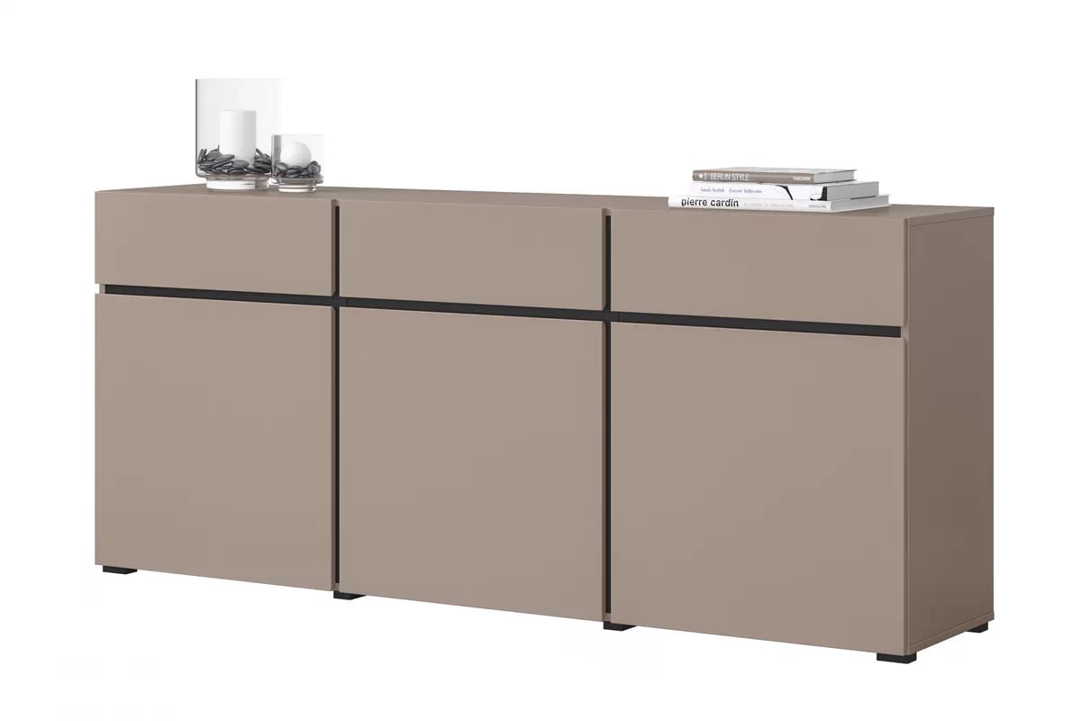 Komoda Cross 180 cm s 3 zásuvkami - congo / čierna Komoda Cross 43 so zásuvkami 180 cm - congo / Čierny