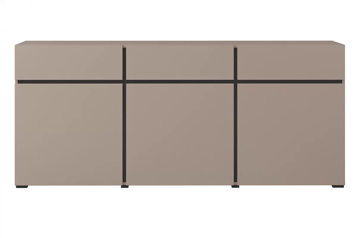 Komoda Cross 180 cm s 3 zásuvkami - congo / čierna Komoda Cross 43 so zásuvkami 180 cm - congo / Čierny